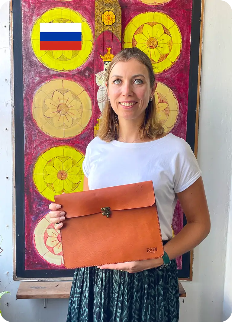 Leather Laptop Sleeve Workshop-Yanna from Russia